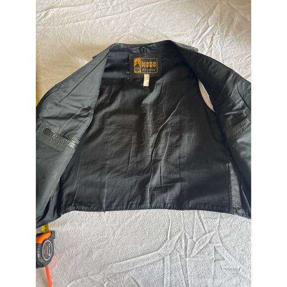 PJ’s Hobo Industries Black Leather Vest Men’s Size M Snap Front Western Biker - Picture 5 of 6